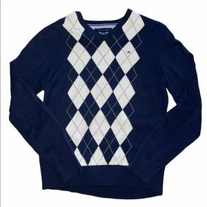 Men’s M Blue Tommy Hilfiger Argyle Sweater